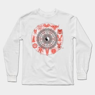 Circle - Chinese Zodiac - Animal Drawing Long Sleeve T-Shirt